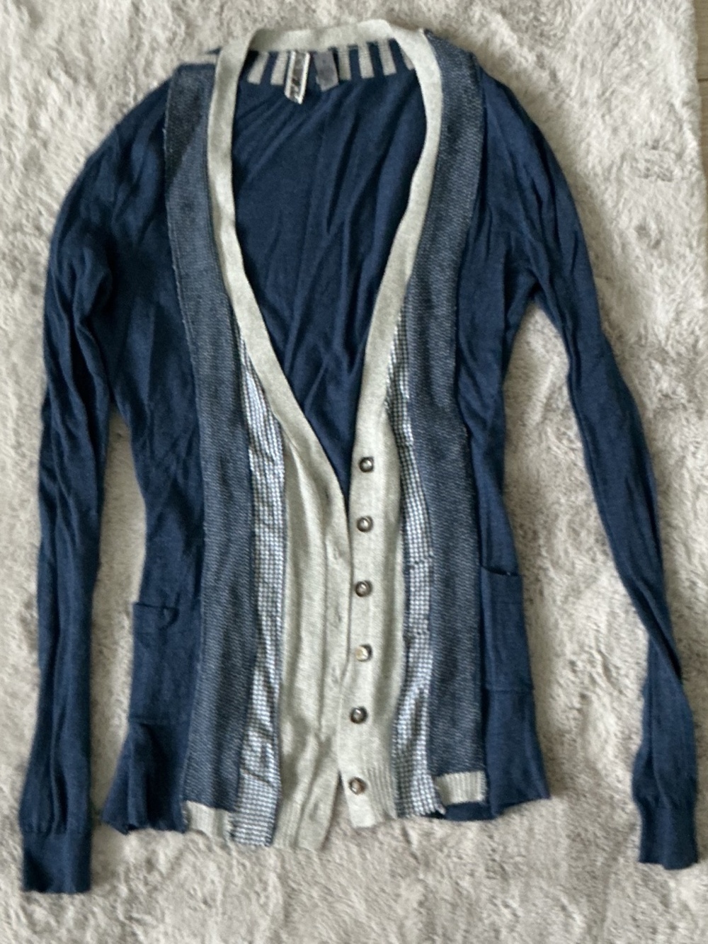 Bke navy and grey cardigan